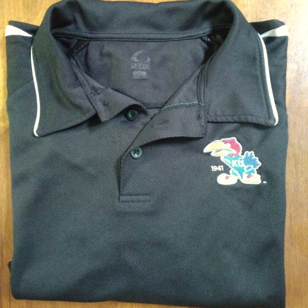 Kansas Jayhawk (embroidered 41 bird) polo, Excellent condition.